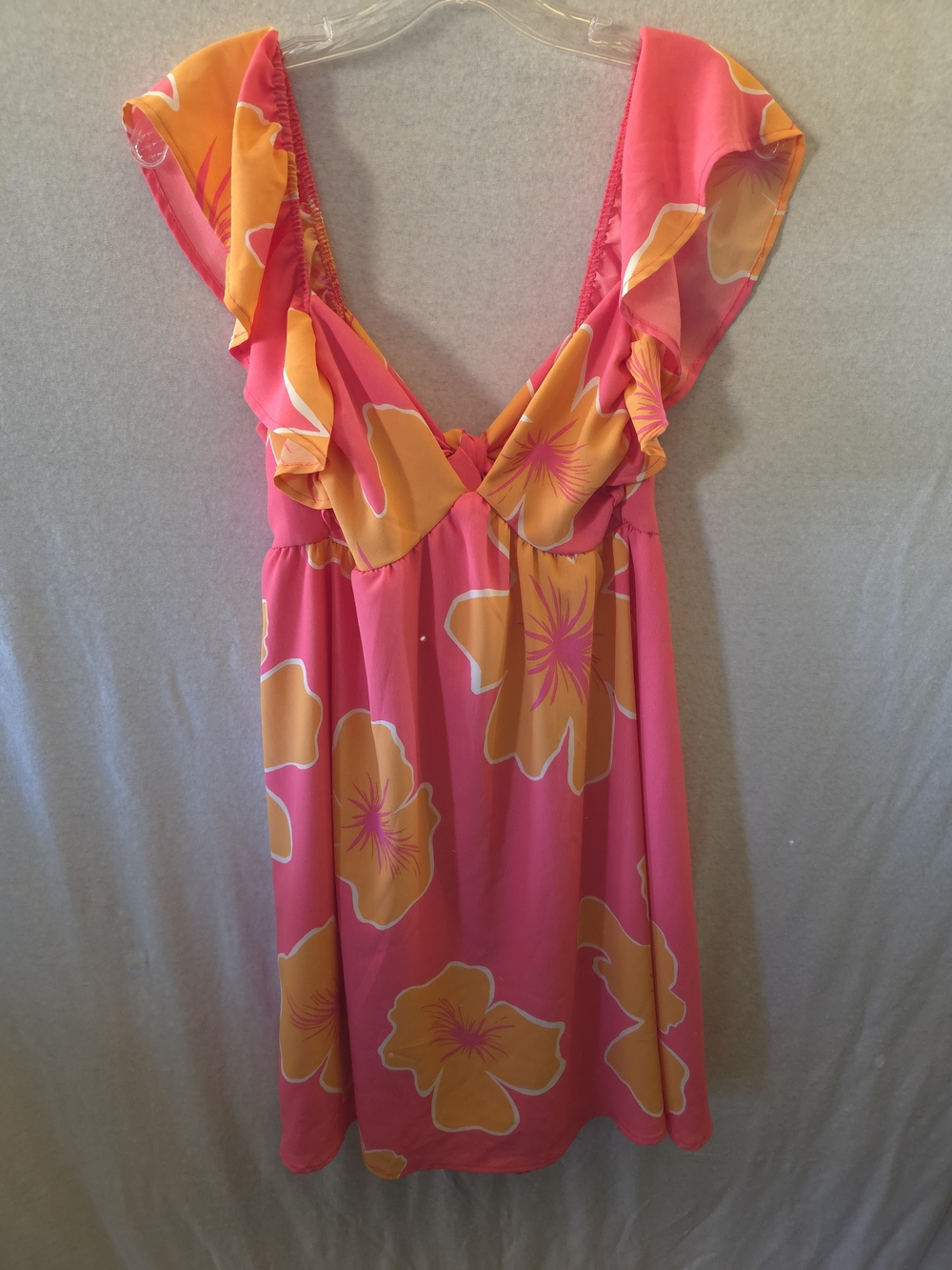 Altar'd State Pink and Yellow Floral Swim Top
